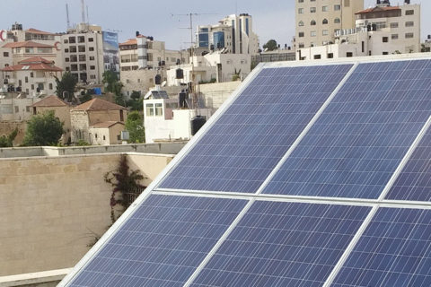 Solar panel on building